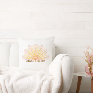 Chase The Sun Mandala Rays Art Cushion