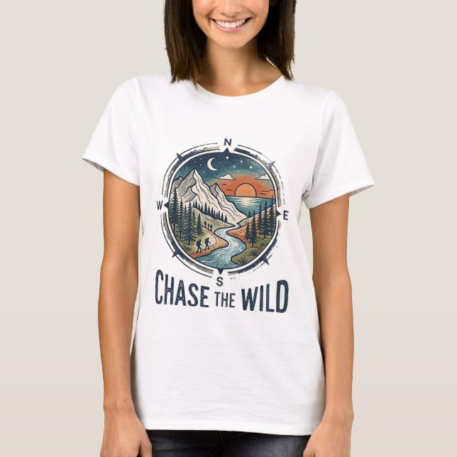 Chase the wild ,explore the world T-Shirt (Front)