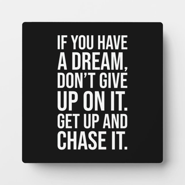Chase Your Dream, Gym, Hustle, Success, Motivation Plaque (Front)