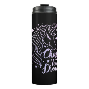 Chase Your Dreams Unicorn Shirt Girls Pink Purple  Thermal Tumbler
