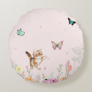 Chasing Butterflies Round Cushion