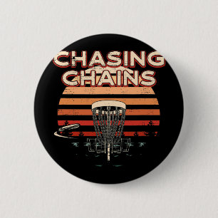 Chasing Chains Disc Golf Hobby Disc Golfer Pastime 6 Cm Round Badge