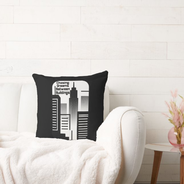 Chasing Dreams Between Buildings Urban Design Cushion (Couch)