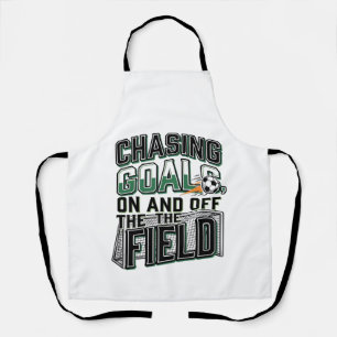 Chasing Goals Soccer Vintage Field Shirt Design_1 Apron