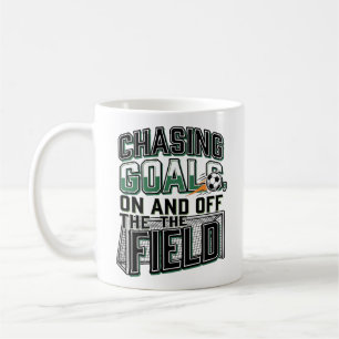 Chasing Goals Soccer Vintage Field Shirt Design_1 Coffee Mug