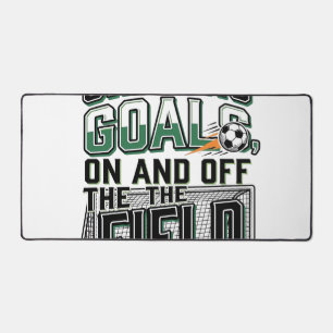 Chasing Goals Soccer Vintage Field Shirt Design_1 Desk Mat