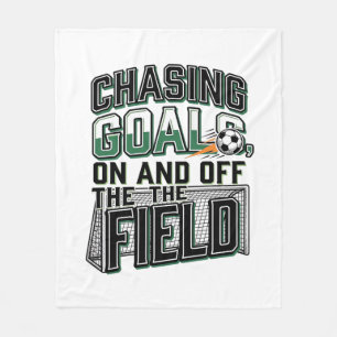 Chasing Goals Soccer Vintage Field Shirt Design_1 Fleece Blanket