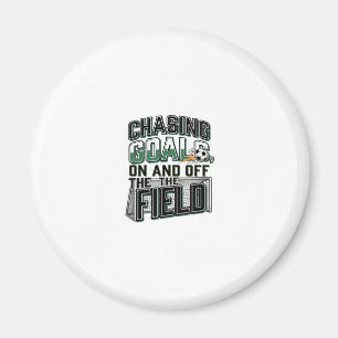 Chasing Goals Soccer Vintage Field Shirt Design_1 Magnet