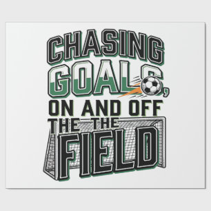 Chasing Goals Soccer Vintage Field Shirt Design_1 Wrapping Paper
