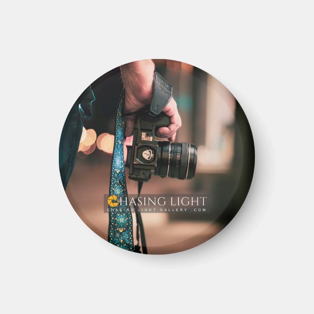 'Chasing Light Gallery' Circle Magnet (Front)