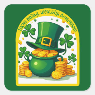 Chasing Luck Catching Cash - Autocolante Square Sticker