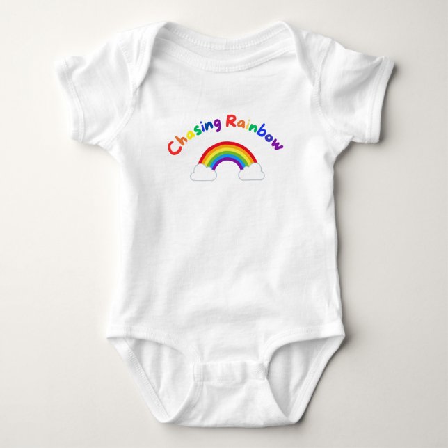 Chasing Rainbow baby bodysuit babyshower gift (Front)