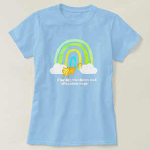 Chasing Rainbows and Naps Cute Ginger Cat T-Shirt
