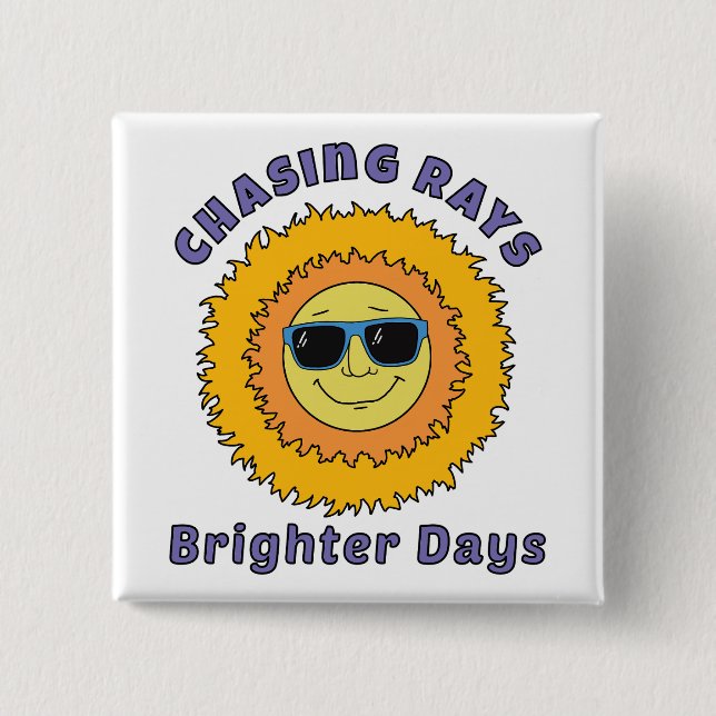 Chasing Rays 15 Cm Square Badge (Front)