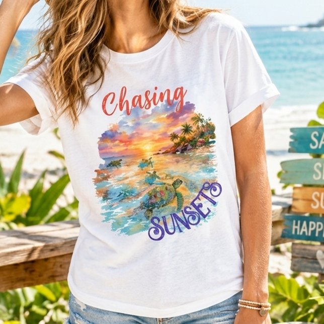 Chasing Sunsets Graphic Tee | Summer Beach Style (Creator Uploaded)