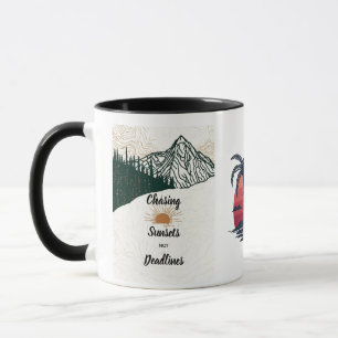 Chasing Sunsets Not Deadlines Mountain Wanderlust Mug