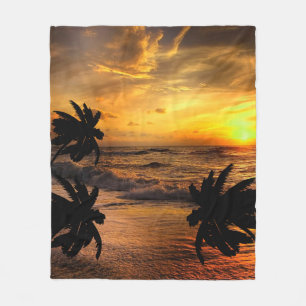 CHASING SUNSETS OCEAN SCENERY NATURE FLEECE BLANKET