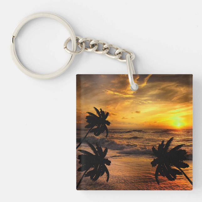CHASING SUNSETS OCEAN SCENERY NATURE   KEY RING (Front)