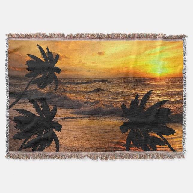 CHASING SUNSETS OCEAN SCENERY NATURE   THROW BLANKET (Front)