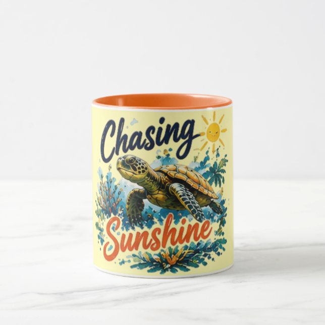 Chasing Sunshine | Cute Summer Graphic  Mug (Center)