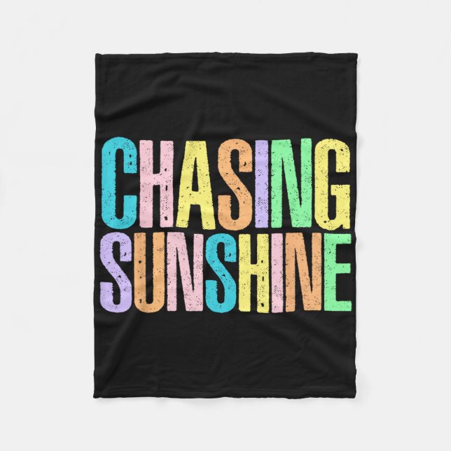 Chasing Sunshine Hawaii Beach Funny Summer Vacatio Fleece Blanket (Front)
