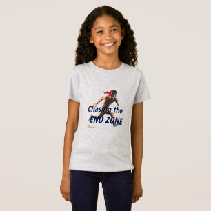 Chasing the End Zone - Dynamic Football Design T-Shirt
