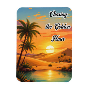 Chasing the Golden Hour Desert Sunset Aesthetic Magnet