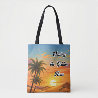 Chasing the Golden Hour Desert Sunset Aesthetic Tote Bag