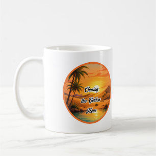 Chasing the Golden Hour Sunset Oasis Aesthetic Coffee Mug