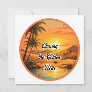 Chasing the Golden Hour Sunset Oasis Aesthetic Invitation