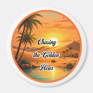 Chasing the Golden Hour Sunset Oasis Aesthetic Magnet