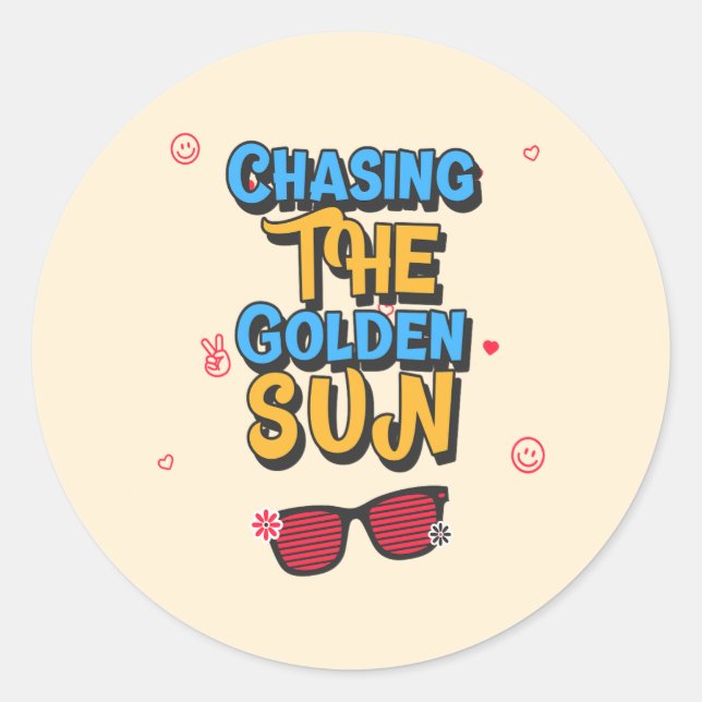Chasing the Golden Sun Classic Round Sticker (Front)