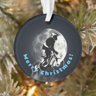 Chasing the Moon - Mountain Biker Ornament