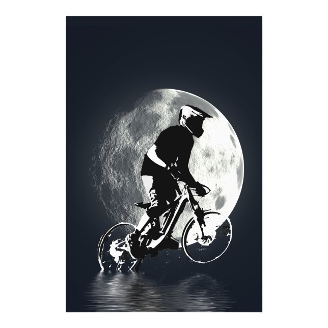 Chasing the Moon - Mountain Biker  Photo Print (Front)
