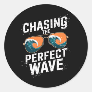 Chasing The Perfect Wave Surfing - Beach Adventure Classic Round Sticker