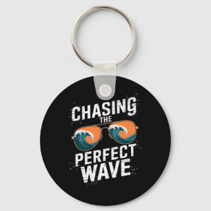 Chasing The Perfect Wave Surfing - Beach Adventure Key Ring