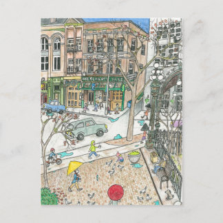 Chasing the Rainbows, Pioneer Square, Seattle Postcard