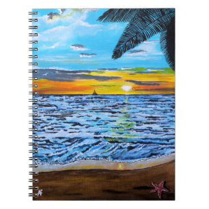 Chasing the Sunset Painting by Alfred Fox Notebook