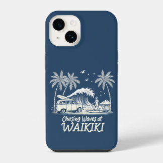 Chasing Waves at Waikiki iPhone 14 Case