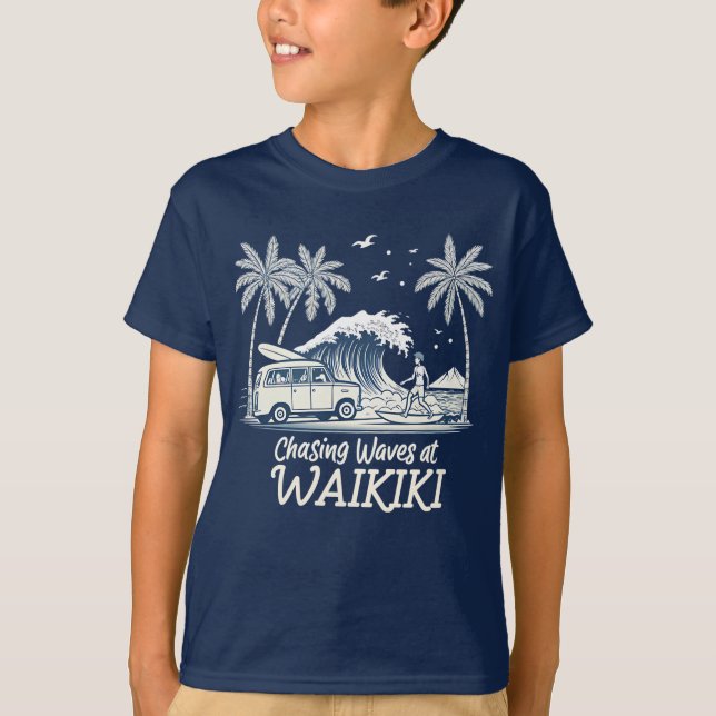 Chasing Waves at Waikiki T-Shirt (Front)
