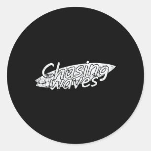 Chasing Waves Surfing Water Sports Classic Round Sticker