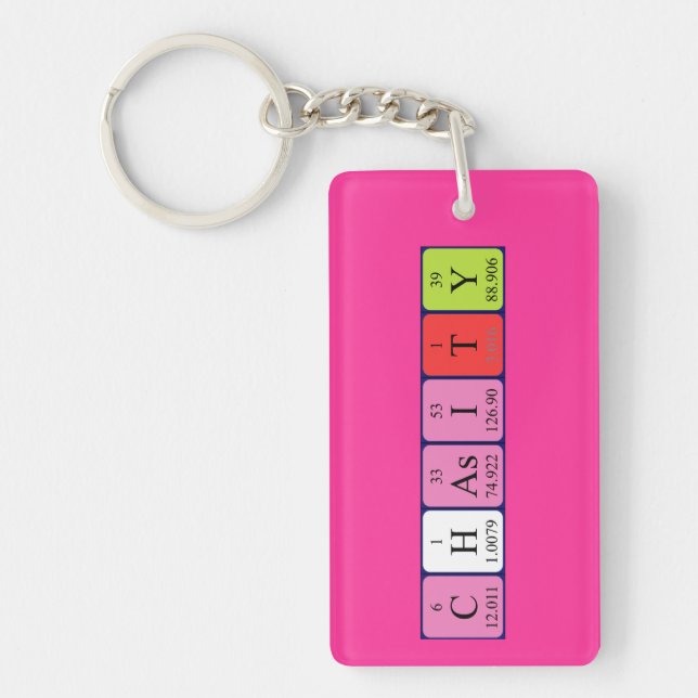 Chasity periodic table name keyring (Front)
