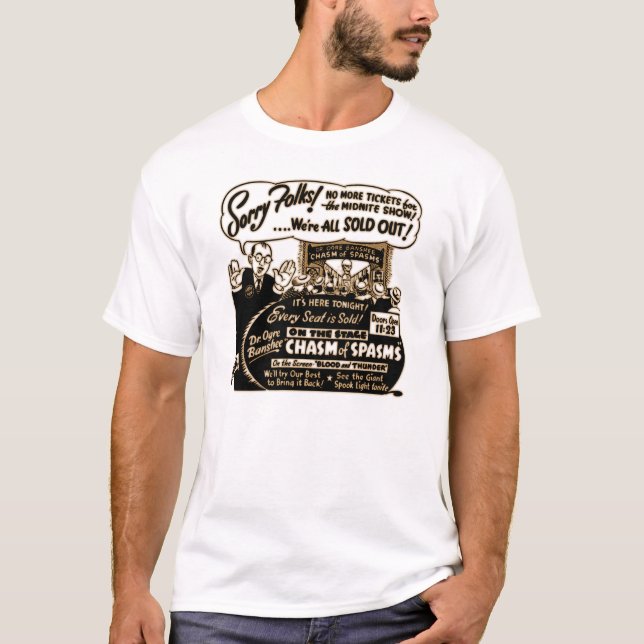 Chasm of Spasms Spook Show Poster T-Shirt (Front)