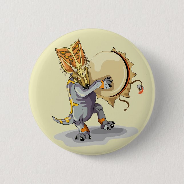 Chasmosaurus Dancing A Shaman Ritual 6 Cm Round Badge (Front)
