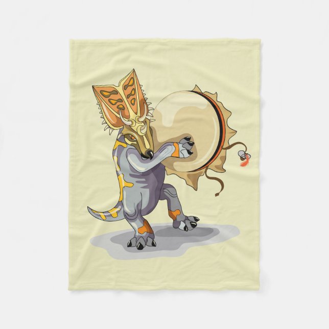 Chasmosaurus Dancing A Shaman Ritual Fleece Blanket (Front)