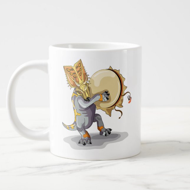 Chasmosaurus Dancing A Shaman Ritual Large Coffee Mug (Left)