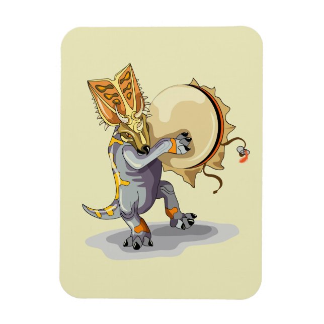 Chasmosaurus Dancing A Shaman Ritual Magnet (Vertical)