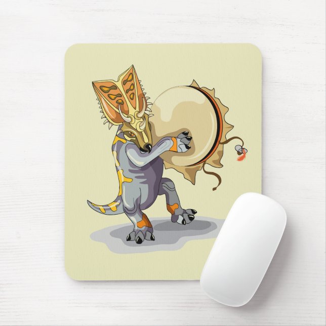 Chasmosaurus Dancing A Shaman Ritual Mouse Mat (With Mouse)