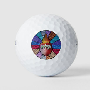 Chaste Heart of St. Joseph: Stained Glass Version Golf Balls