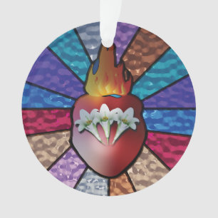 Chaste Heart of St. Joseph: Stained Glass Version  Ornament